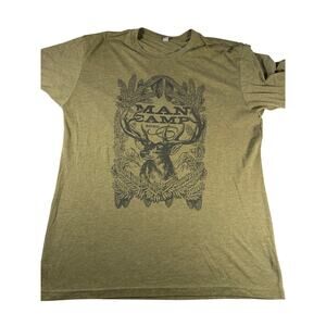 man camp 2020 olive green size large graphic tee